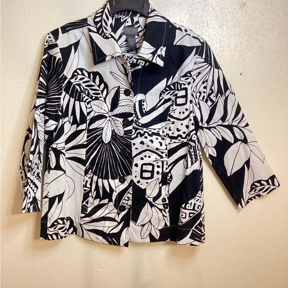 Chicos Additions Floral Print Jacket - Picture 9 of 10